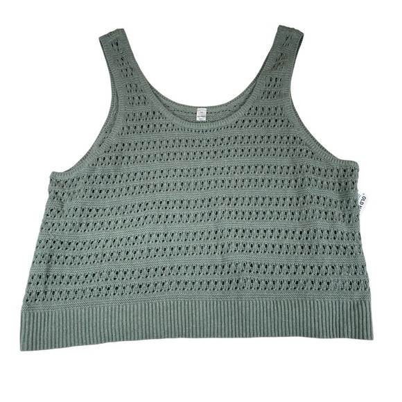 Old Navy Pointelle-Knit Sweater Tank Top sage green women’s 4x NWT - Picture 1 of 8